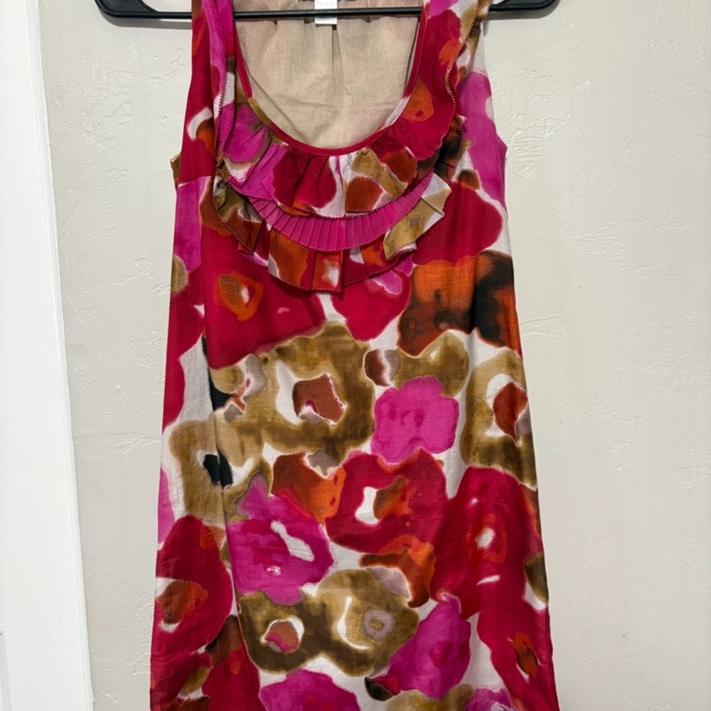 LOFT Pink and Brown Floral Dress